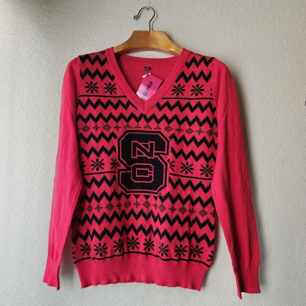 FOCO North Carolina State Wolfpack NCAA Ugly Christmas Sweater Women's XL
